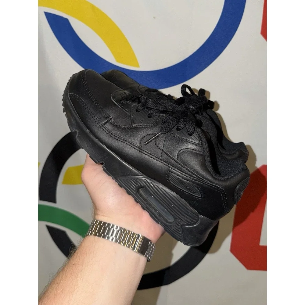 Nike Air Max 90 Kids 2.5Y Triple Black Athletic Sneakers